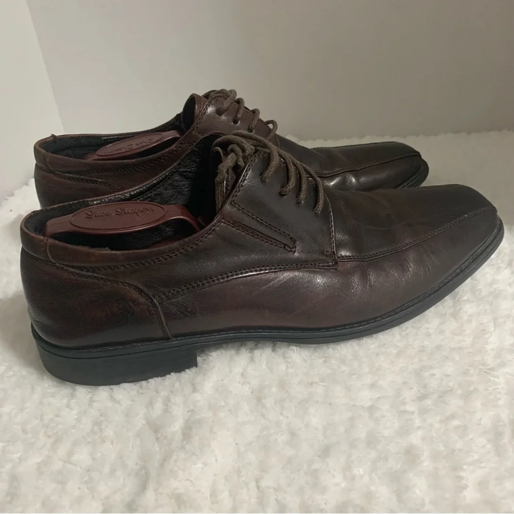 Enzo Feldini‎ Men's Loafer Shoes Mens Size 9 M Brown Leather Bicycle Toe
